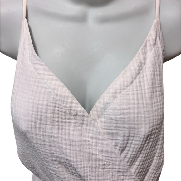 Maurice’s Textured Gauze Mini Faux Wrap Dress XL White Spaghetti Straps Summer - Picture 4 of 9